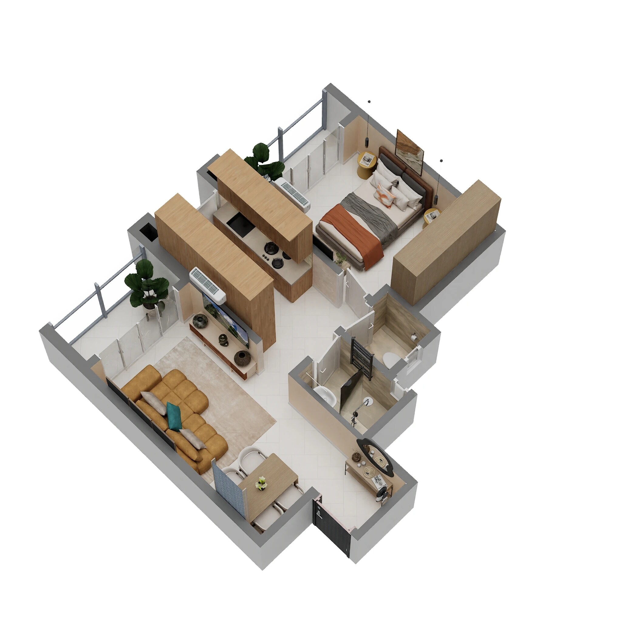 1 BHK 386 Sq. Ft. Apartment