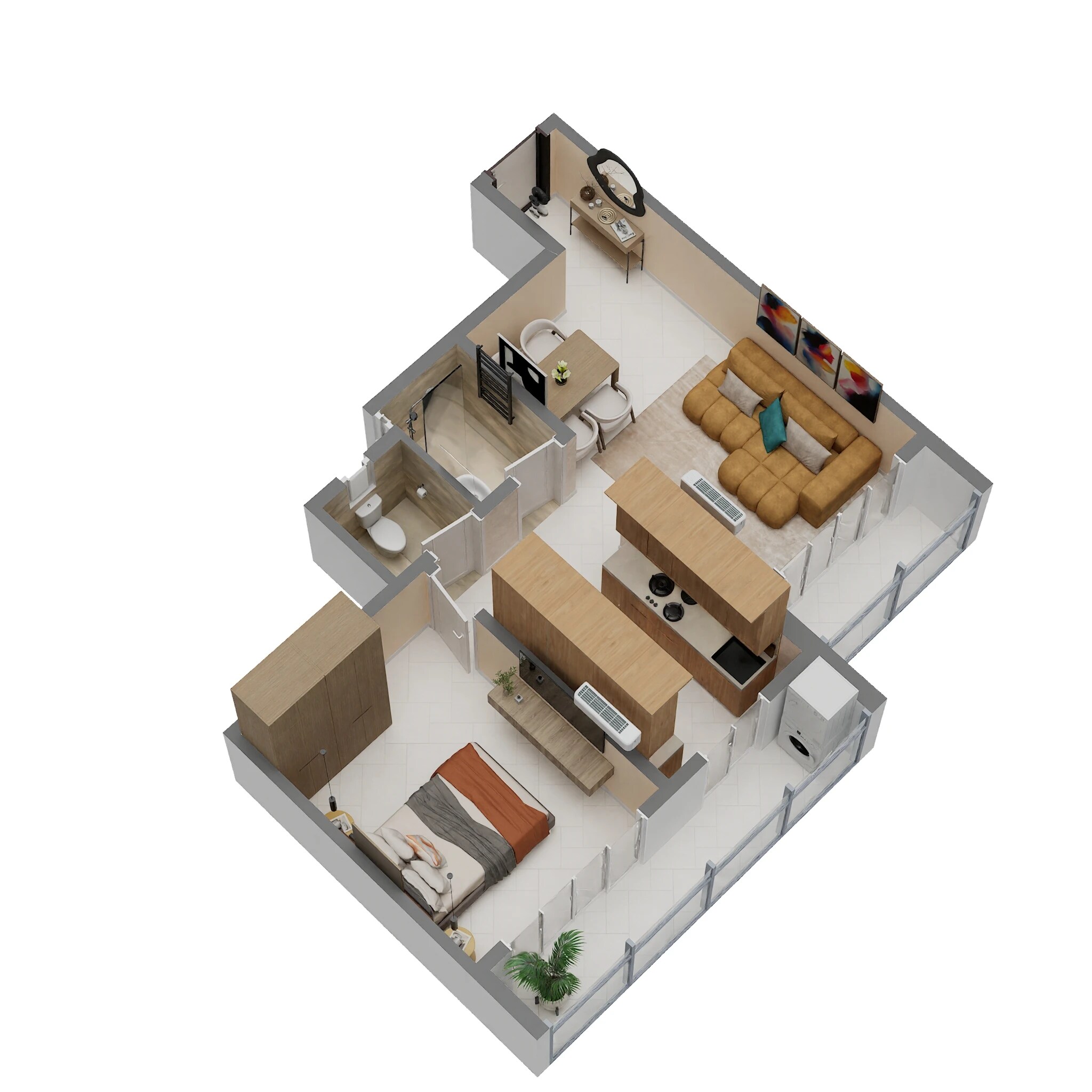 Floor plan of 1 BHK 466 Sq. Ft. Apartment in Dbafna One, Navi Mumbai