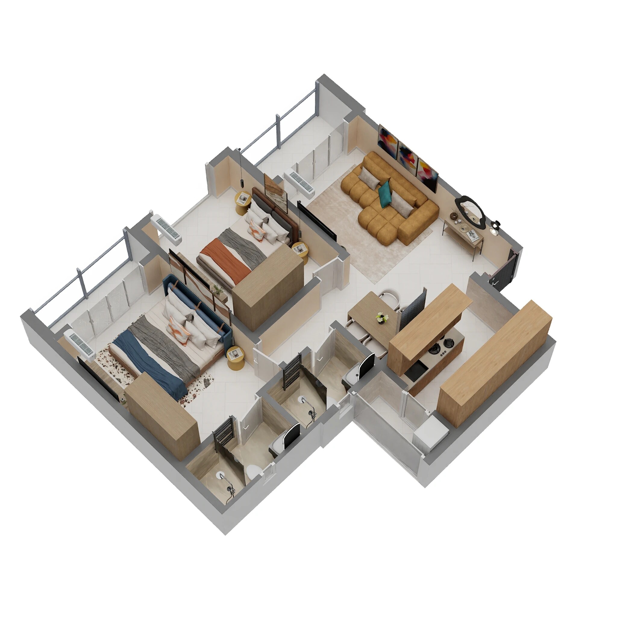 2 BHK 655 Sq. Ft. Apartment
