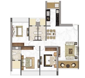 3 BHK 1053 Sq. Ft. Apartment in Delta Icon