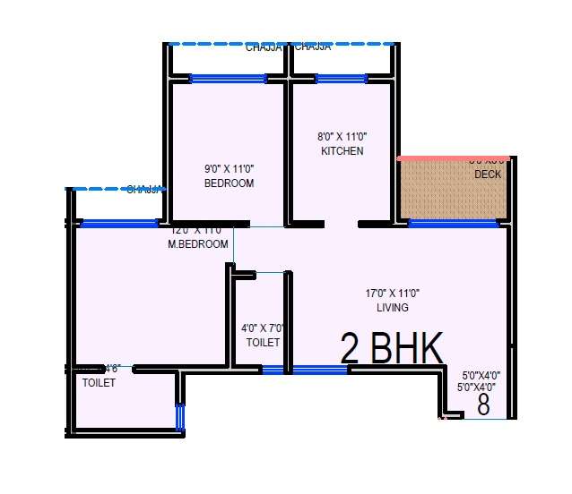 2 BHK 566 Sq. Ft. Apartment in Delta Palacio