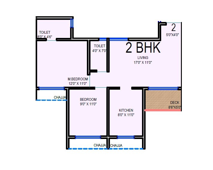 2 BHK 618 Sq. Ft. Apartment