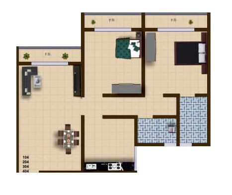 2 BHK 494 Sq. Ft. Apartment