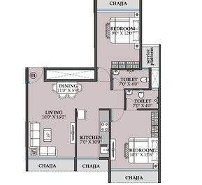 2 BHK 612 Sq. Ft. Apartment in Devam Elysian