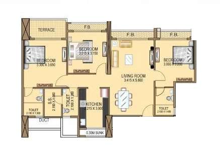 dhanraj majestic heights apartment 3 bhk 1500sqft 20234419014406