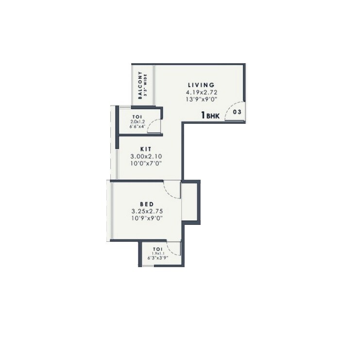 1 BHK 286 Sq. Ft. Apartment