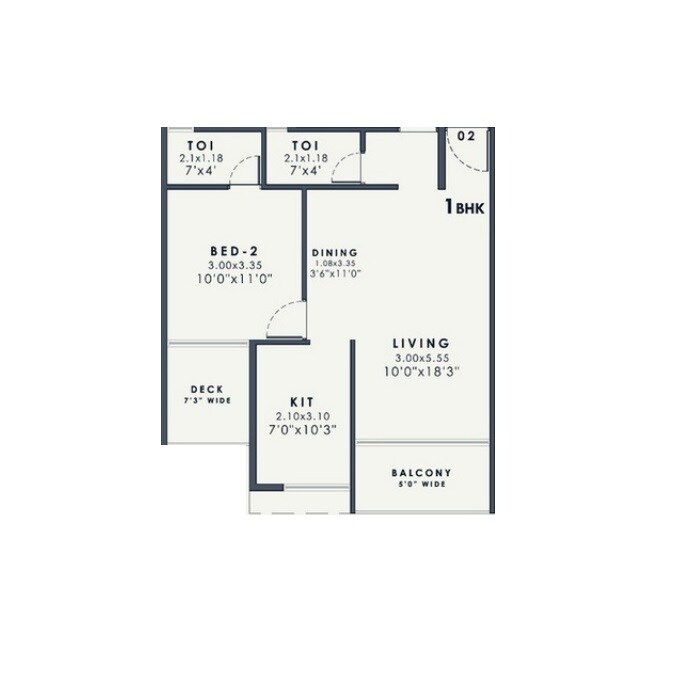 1 BHK 371 Sq. Ft. Apartment
