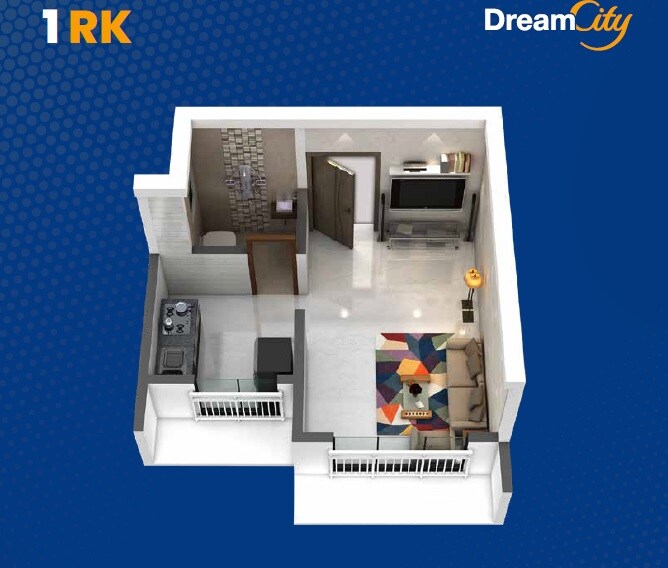 Floor plan of 203 Sq. Ft. Studio in Dream City Khalapur, Navi Mumbai