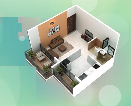 Floor plan of 276 Sq. Ft. Studio in Dream Park Khopoli, Navi Mumbai