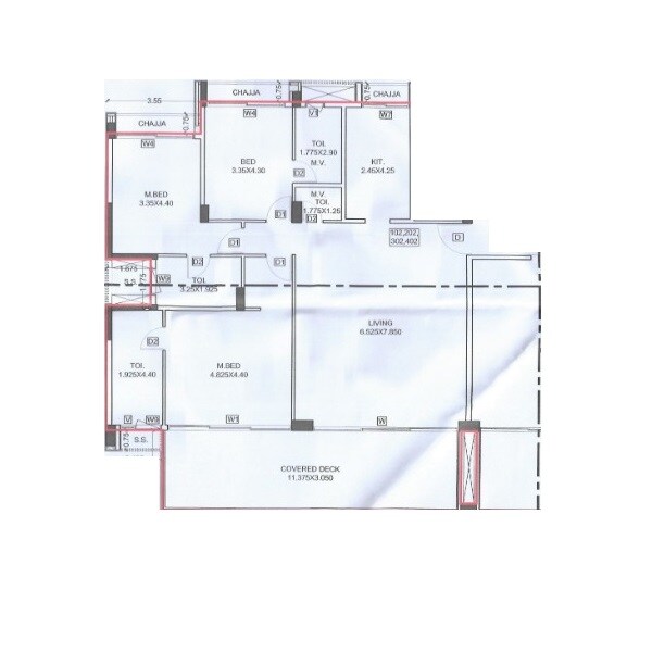 3 BHK 2060 Sq. Ft. Apartment