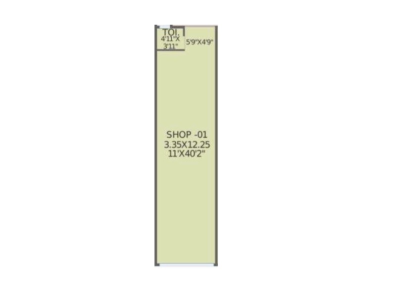 Floor plan of 494 Sq. Ft. Retail Shop in Emperia Soverien Hill, Navi Mumbai