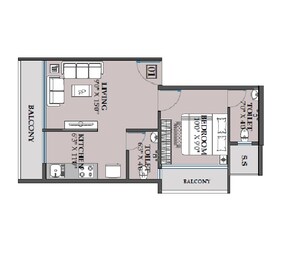 1 BHK 423 Sq. Ft. Apartment in Erdamor Hillcrest