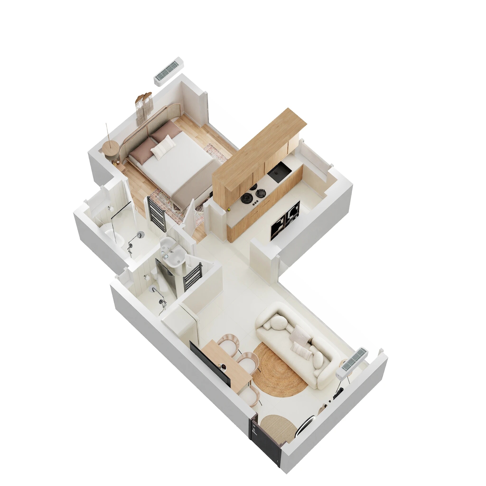 Floor plan of 1 BHK 320 Sq. Ft. Apartment in EV 23 Malibu West, Navi Mumbai