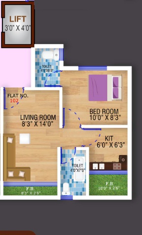 Farmdean Prakash Residency 1 BHK Layout