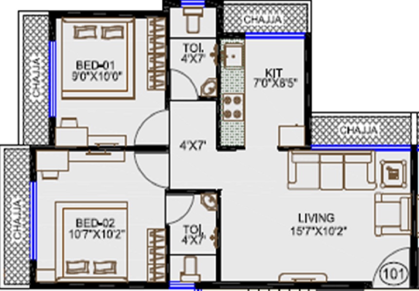 Future Exotica 2 BHK Layout