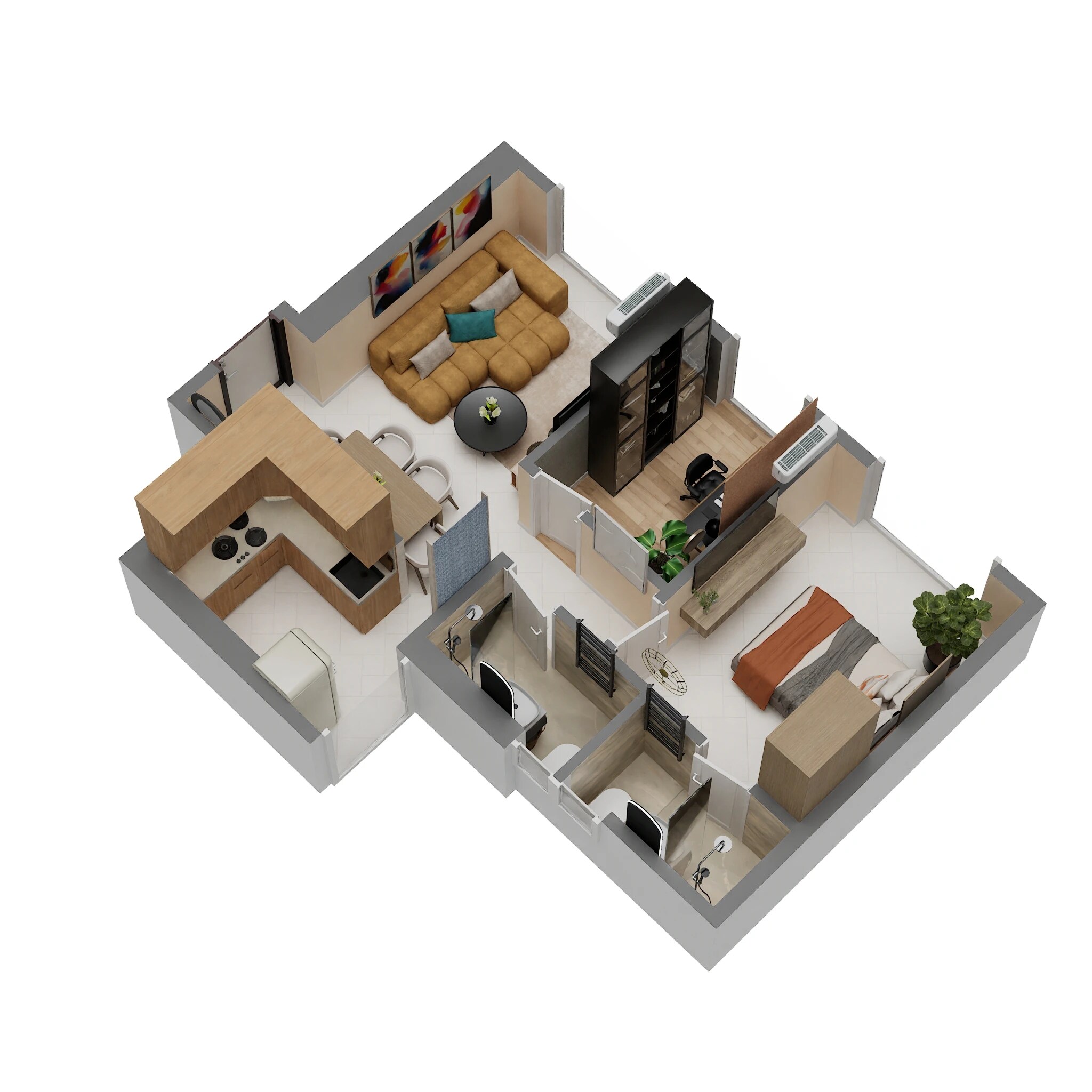 Floor plan of 1 BHK 472 Sq. Ft. Apartment in Gami Avant, Navi Mumbai