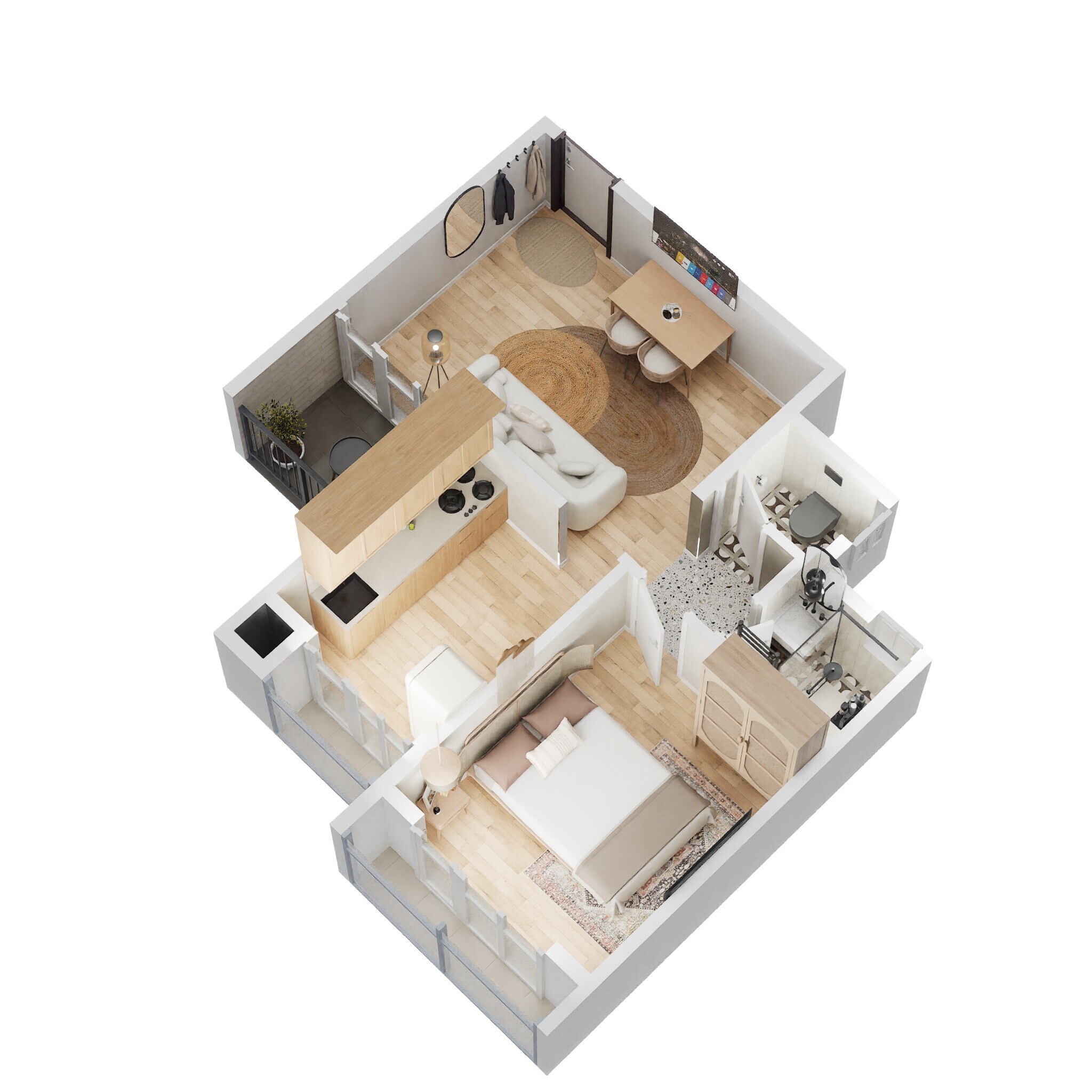 Floor plan of 1 BHK 309 Sq. Ft. Apartment in Gami Reagan, Navi Mumbai