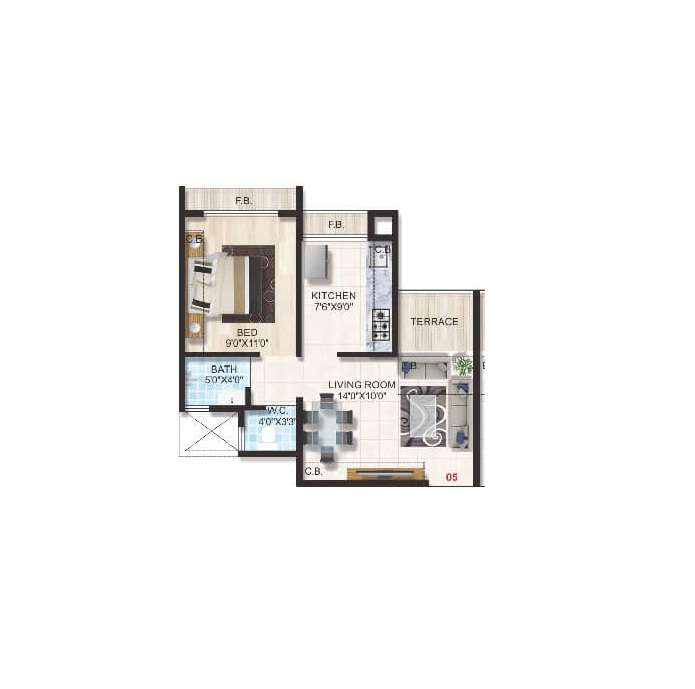 gami reagan apartment 1 bhk 309sqft 20212714112744