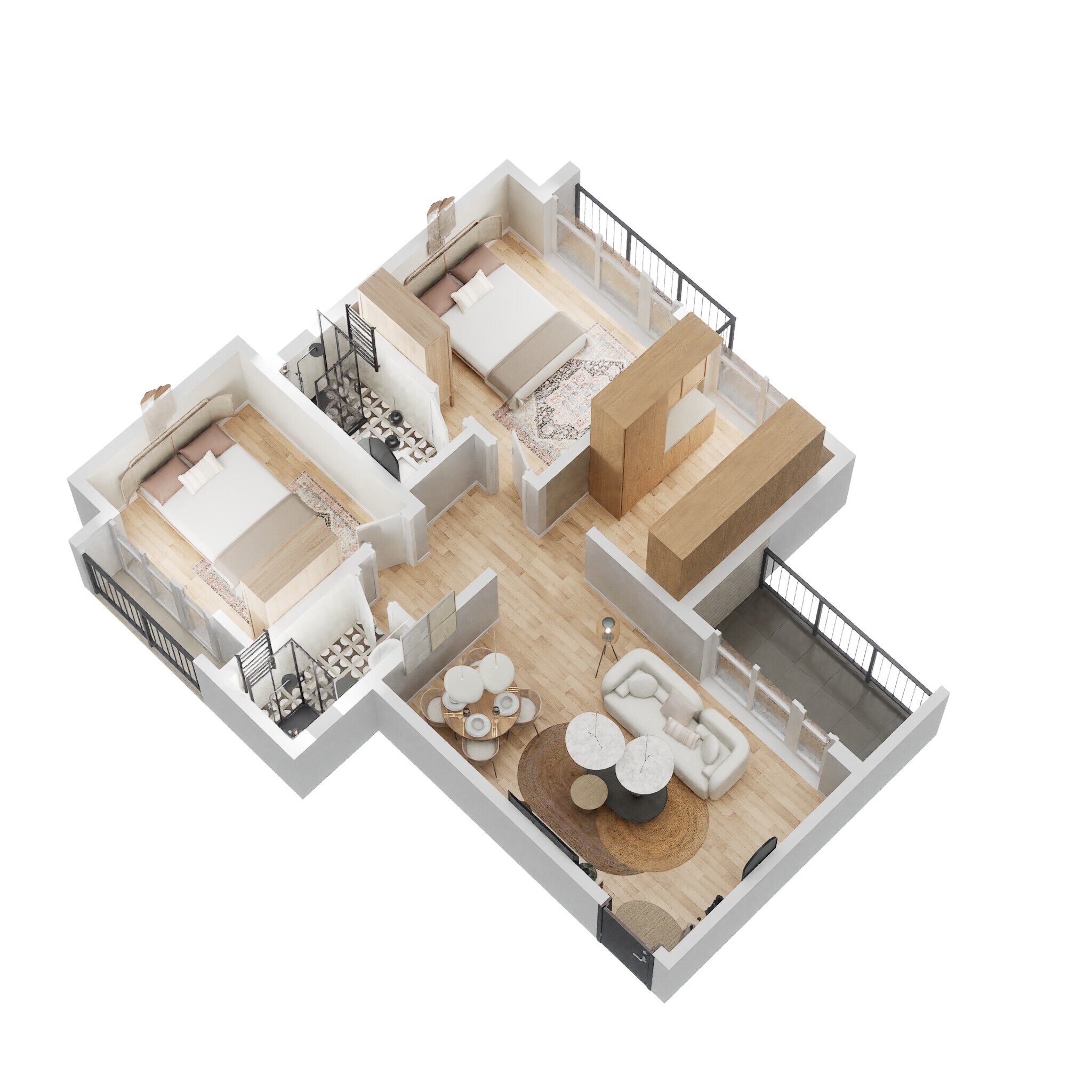 Floor plan of 2 BHK 422 Sq. Ft. Apartment in Gami Reagan, Navi Mumbai