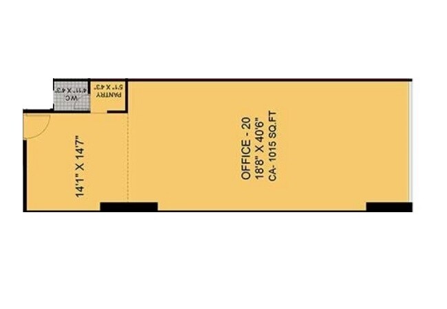 Floor plan of 1015 Sq. Ft. Office Space in Gami Satyam Business Avenue, Navi Mumbai