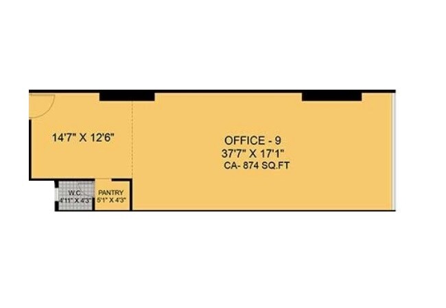Floor plan of 874 Sq. Ft. Office Space in Gami Satyam Business Avenue, Navi Mumbai