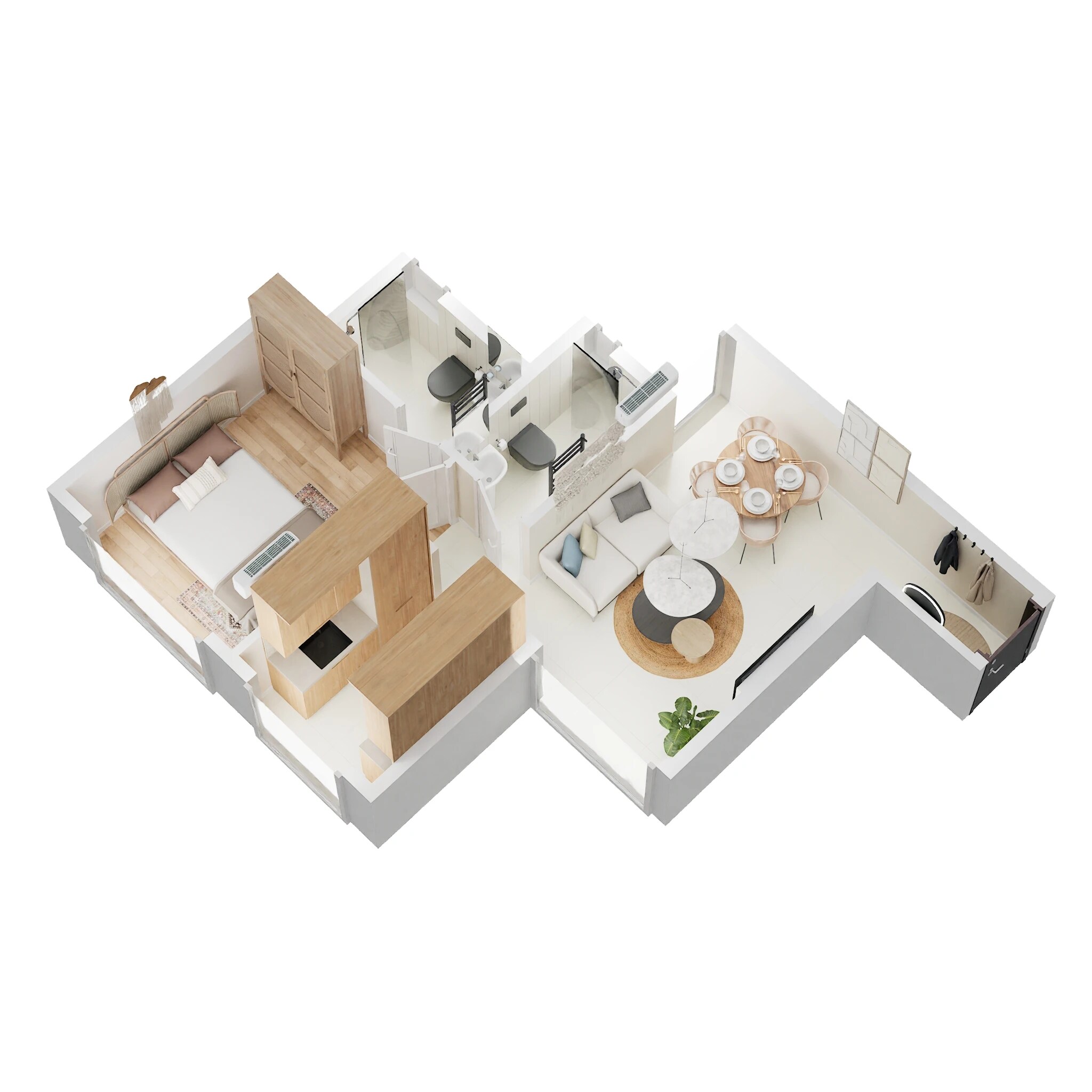 Floor plan of 1 BHK 368 Sq. Ft. Apartment in Gami Telon, Navi Mumbai
