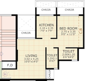 1 BHK 368 Sq. Ft. Apartment in Gami Telon