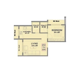 1 BHK 438 Sq. Ft. Apartment in Gami Vraj