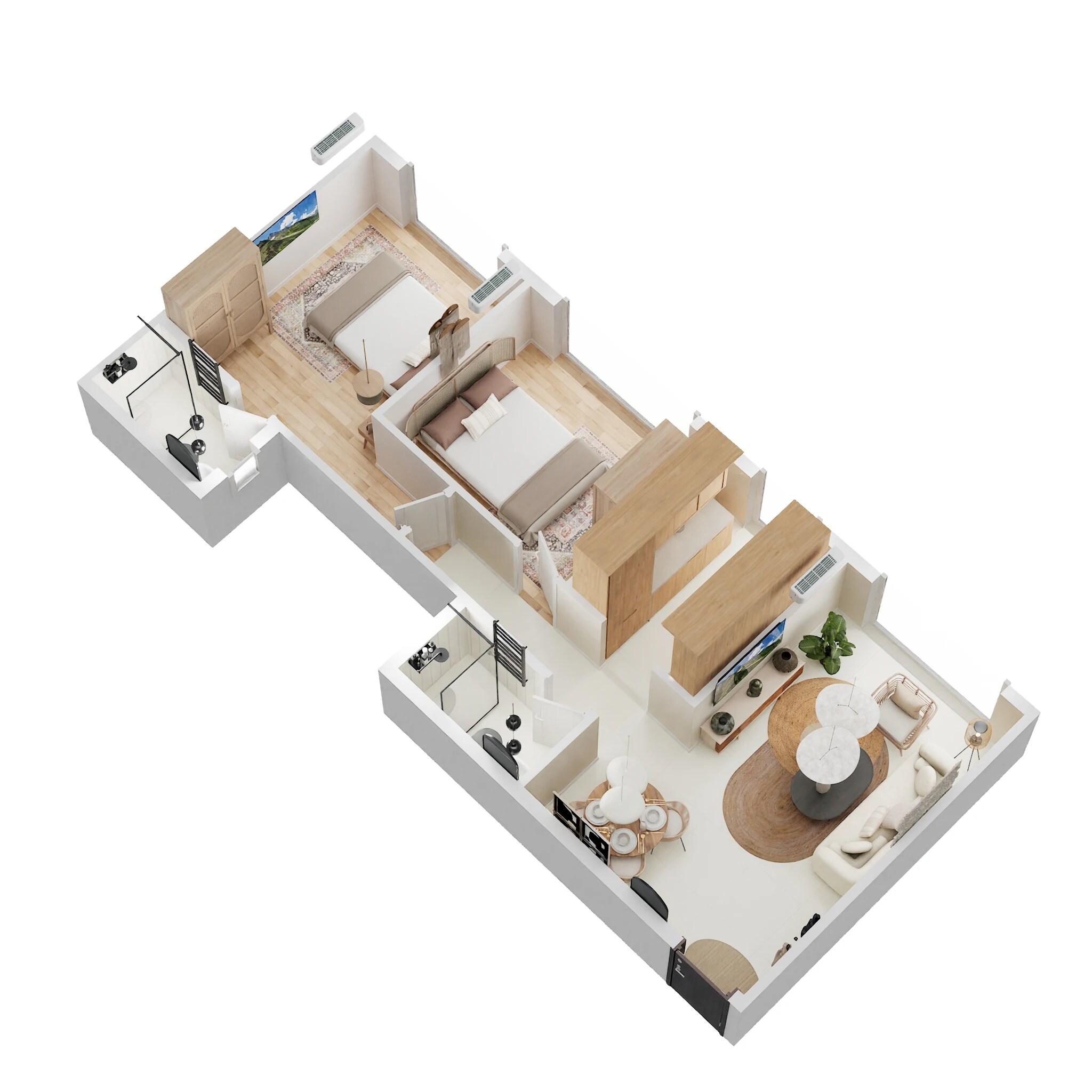 2 BHK 600 Sq. Ft. Apartment