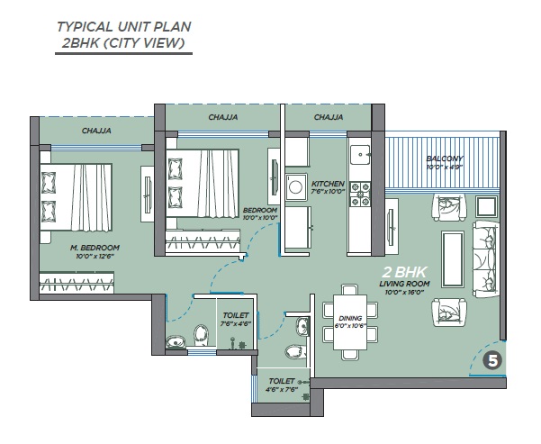 2 BHK 648 Sq. Ft. Apartment in GeeCee Emerald