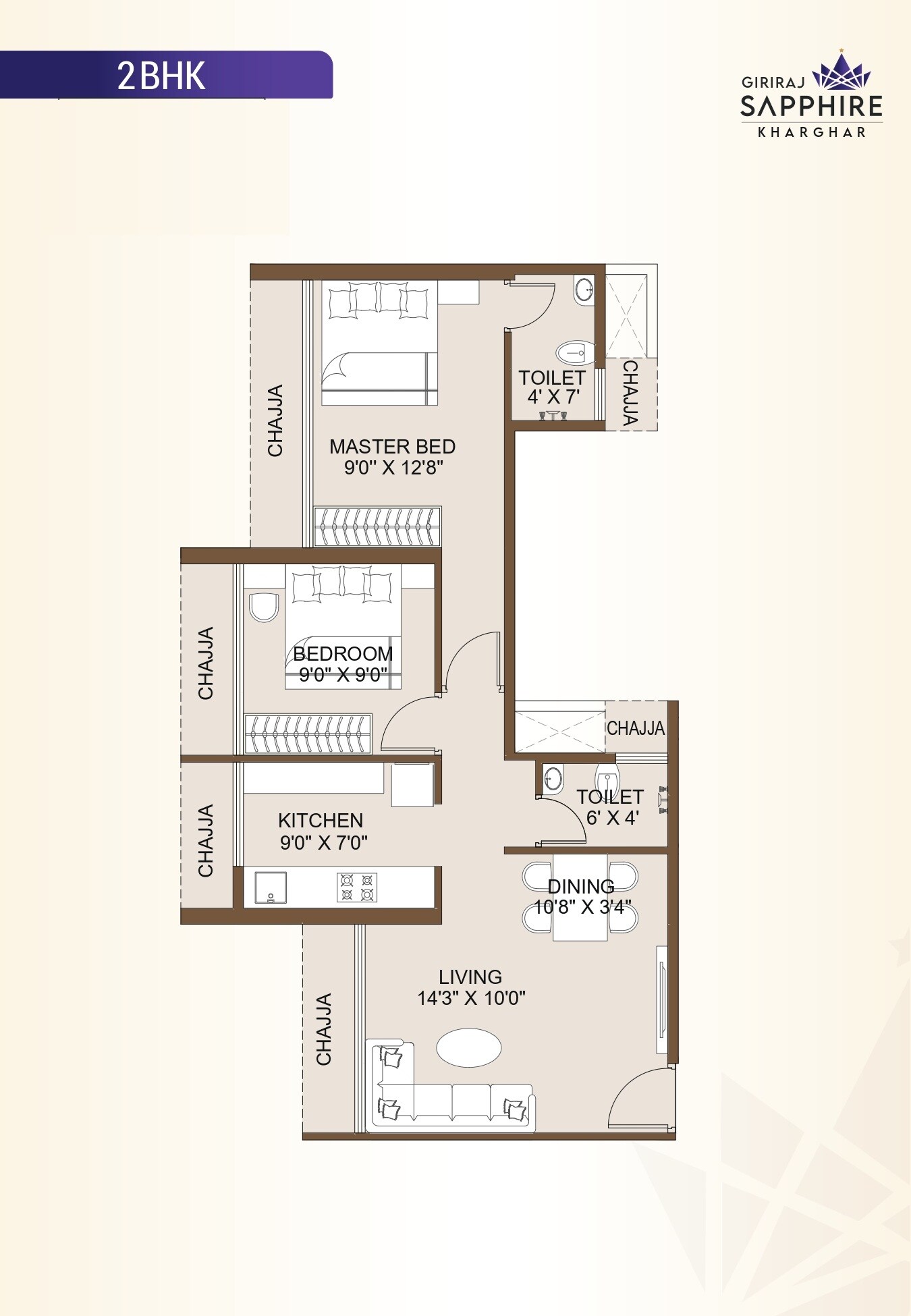 2 BHK 577 Sq. Ft. Apartment