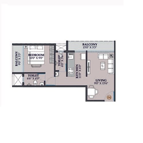 1 BHK 362 Sq. Ft. Apartment