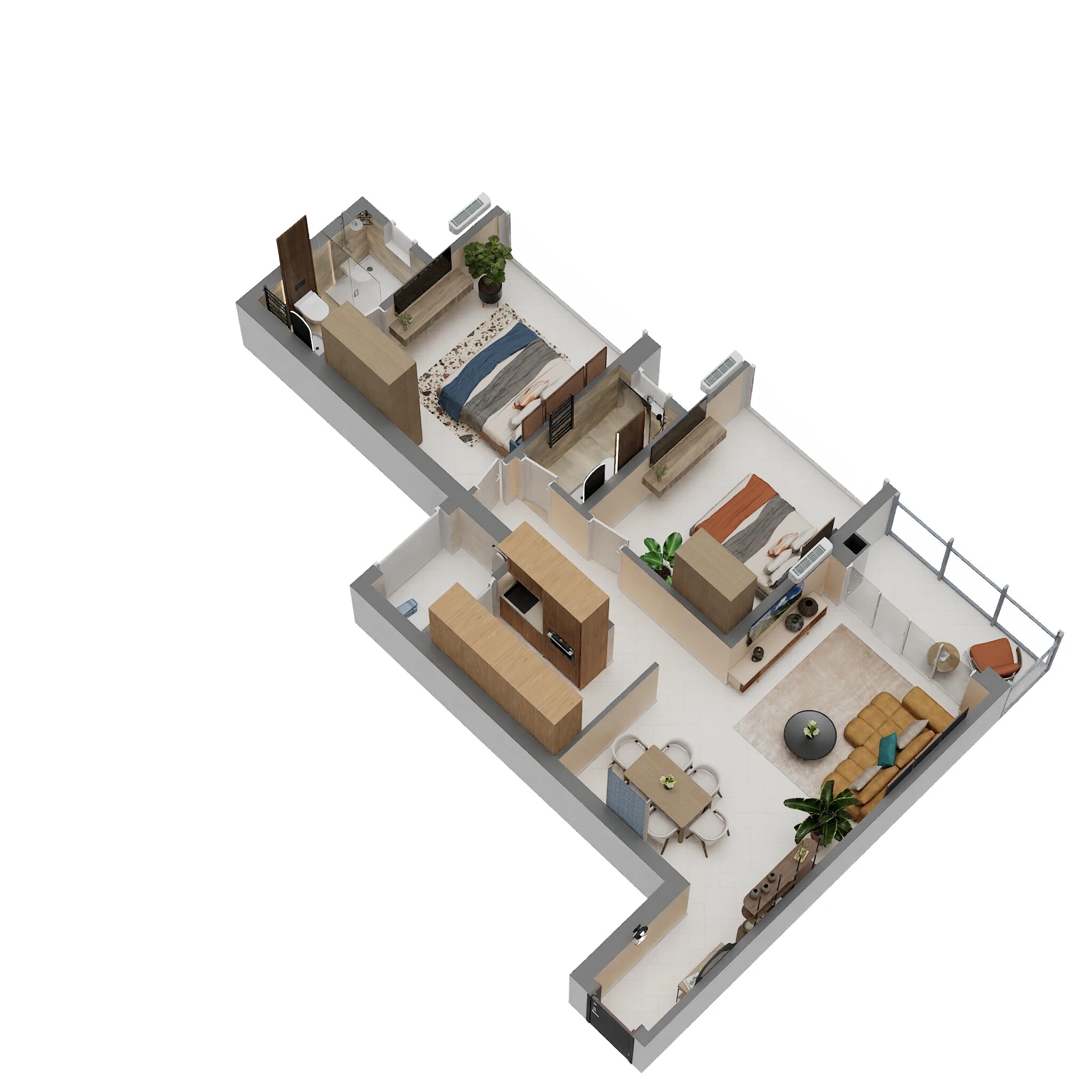 2 BHK 809 Sq. Ft. Apartment