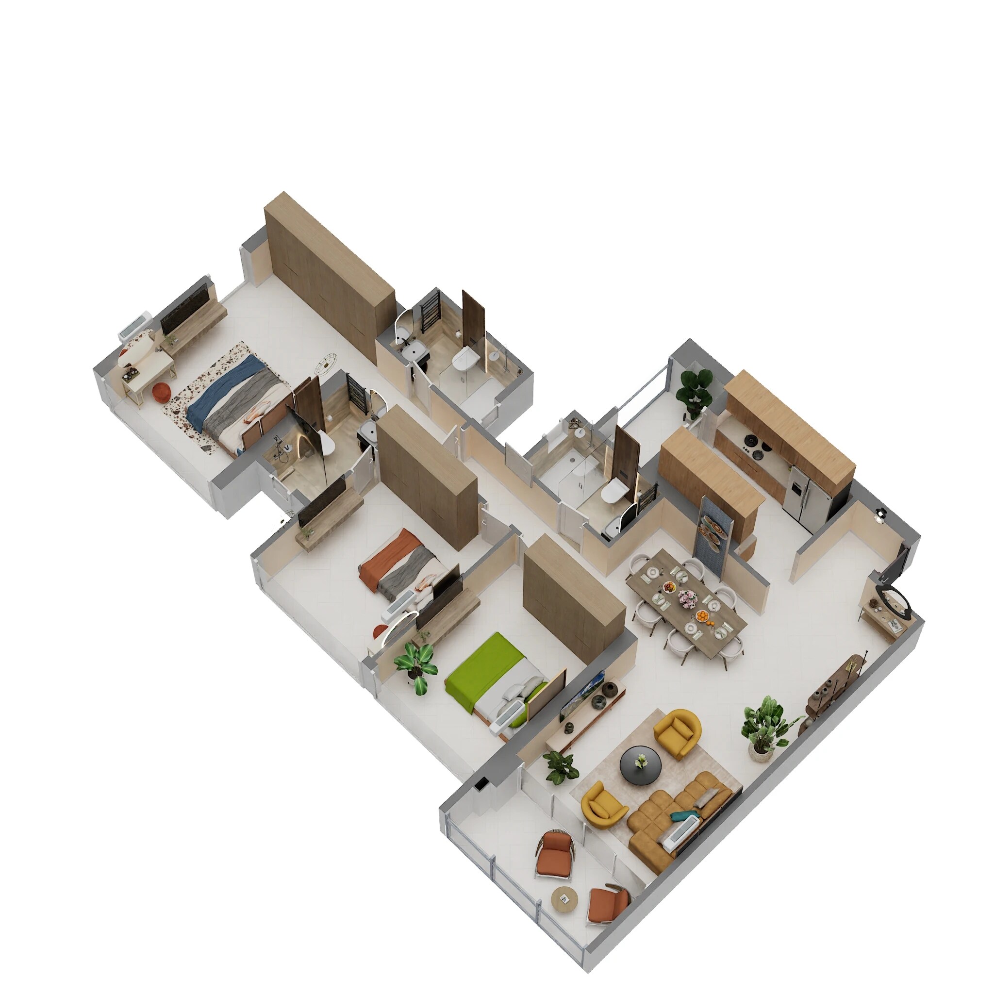 3 BHK 1254 Sq. Ft. Apartment