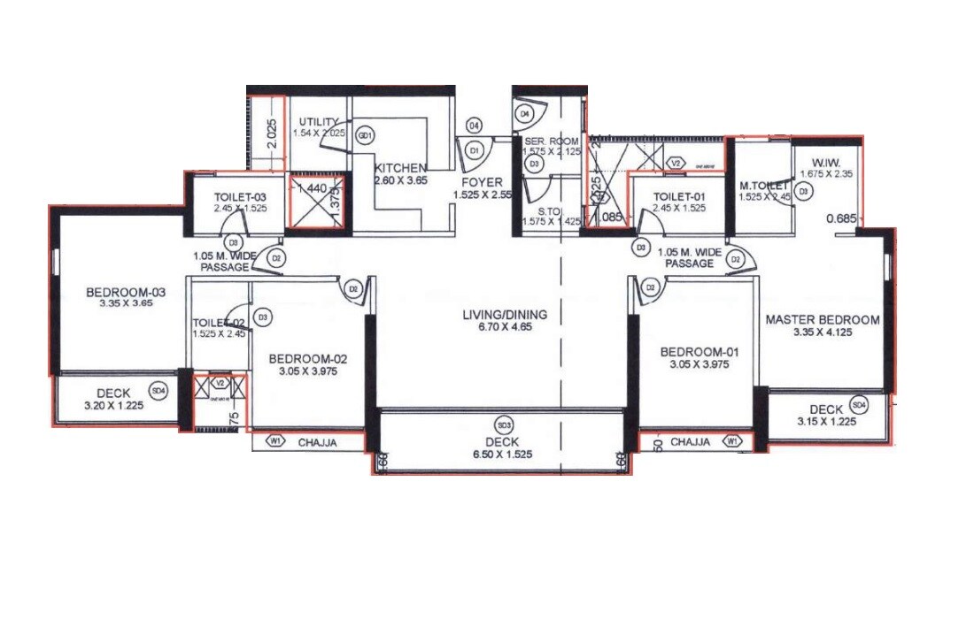 4 BHK 1515 Sq. Ft. Apartment