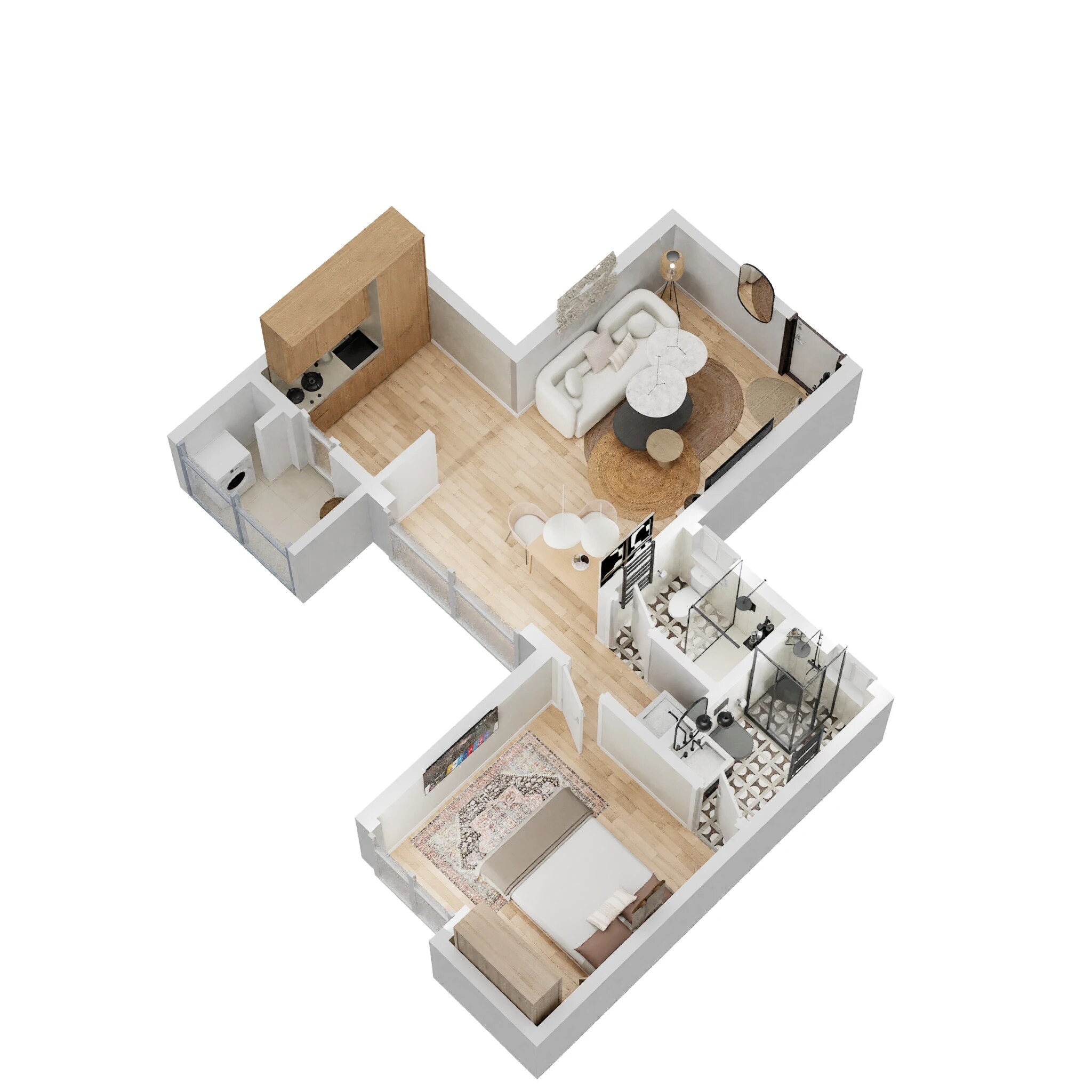 Floor plan of 1 BHK Apartment - 438 sq. ft. in Godrej Golf Meadows, Navi Mumbai