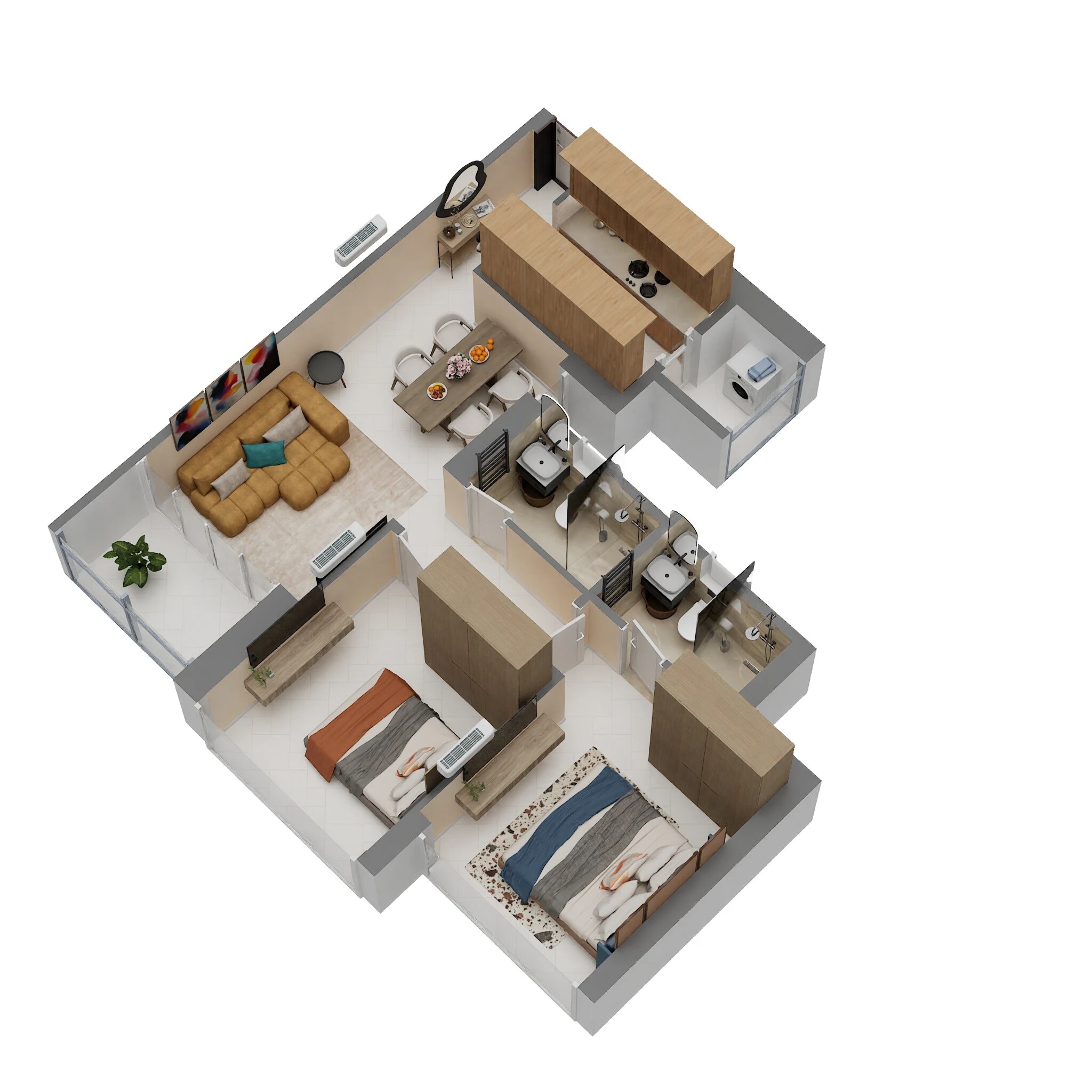 2 BHK 687 Sq. Ft. Apartment