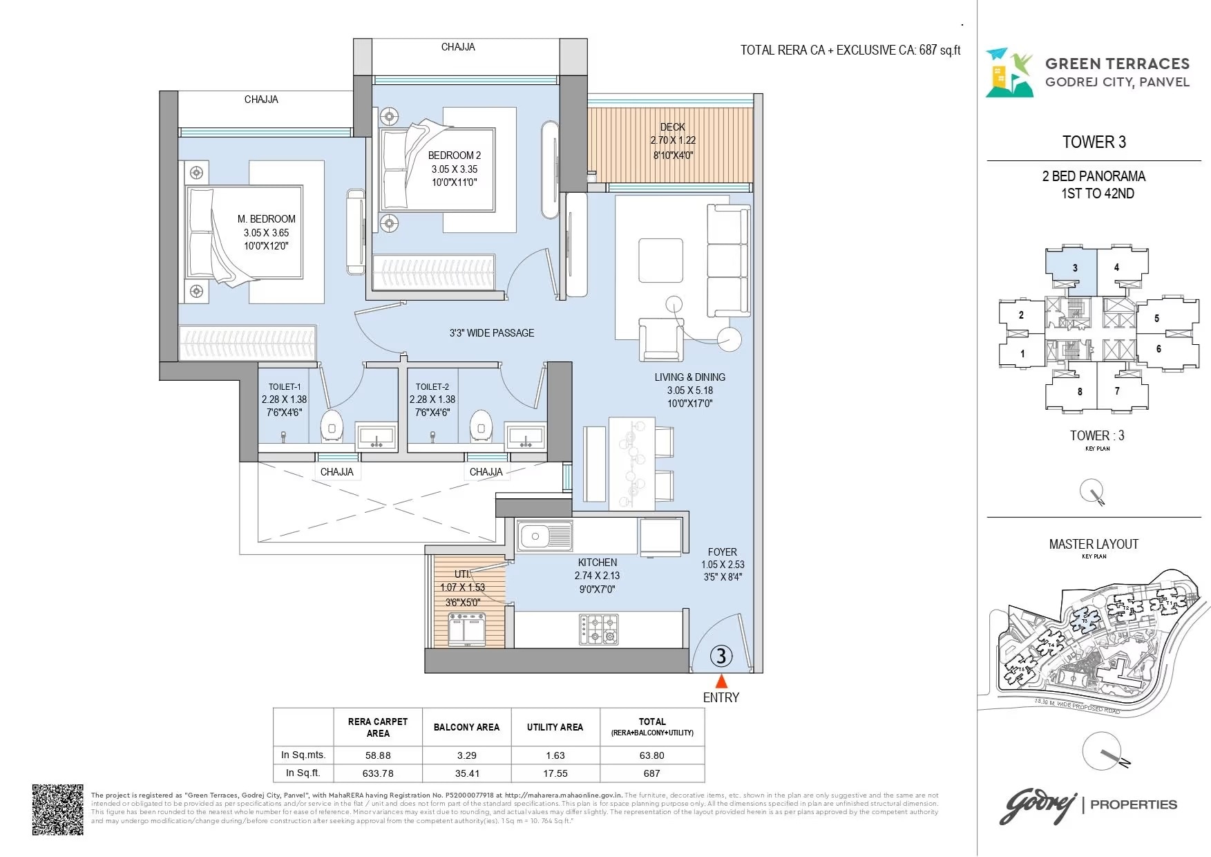 2 BHK 687 Sq. Ft. Apartment