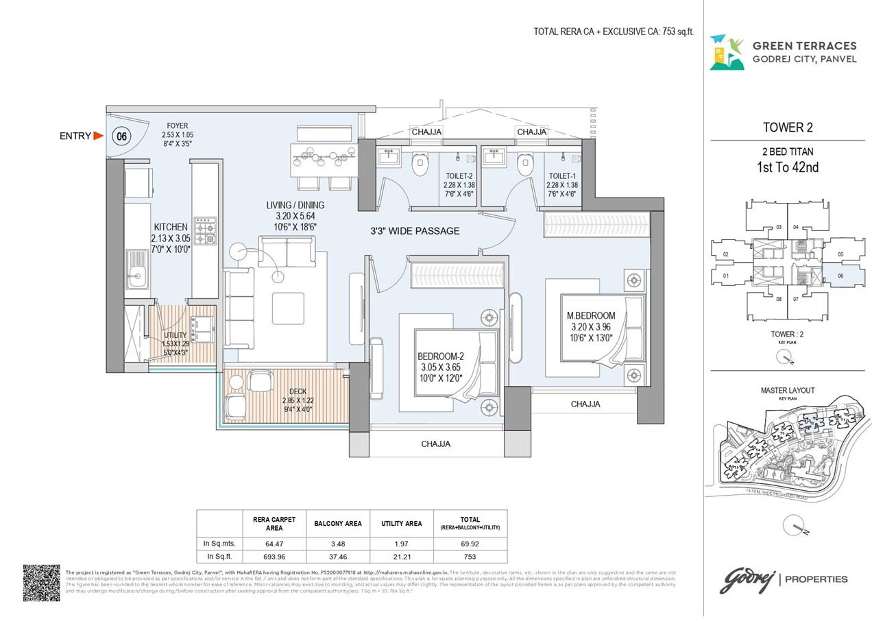 2 BHK 753 Sq. Ft. Apartment