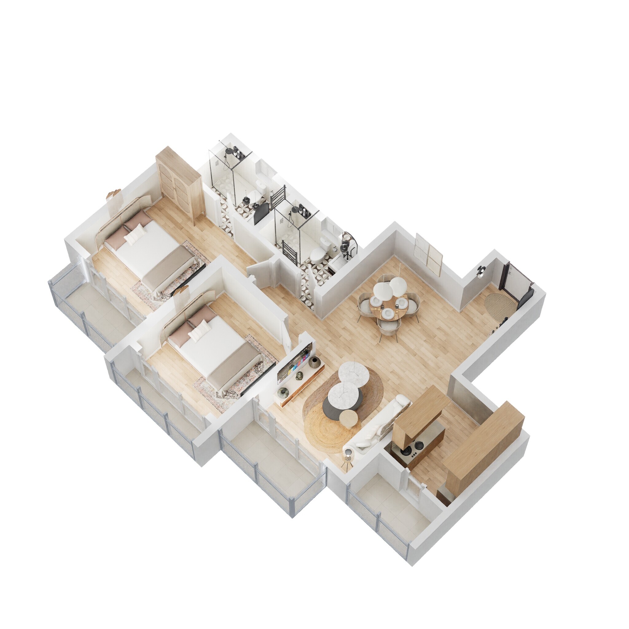 2 BHK 732 Sq. Ft. Apartment