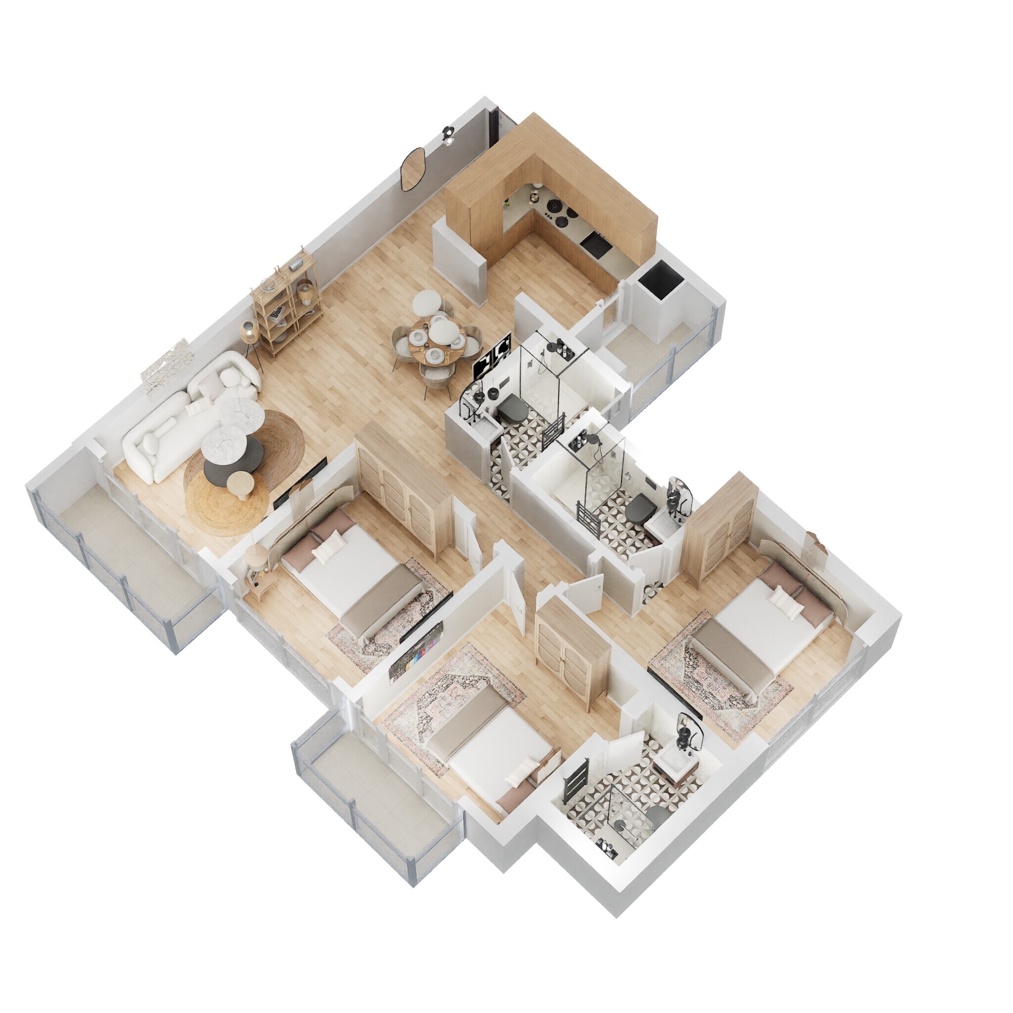 3 BHK 1064 Sq. Ft. Apartment