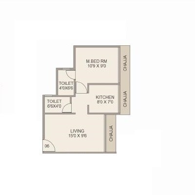 1 BHK 352 Sq. Ft. Apartment