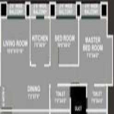 Floor plan of 2 BHK 1145 Sq. Ft. Apartment in Group 9 Vireshwar, Navi Mumbai