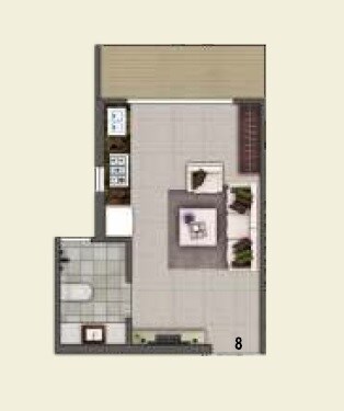 Floor plan of 234 Sq. Ft. Studio in Groupco Malaga, Navi Mumbai