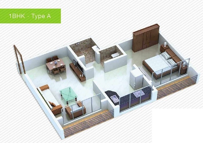 1 BHK 299 Sq. Ft. Apartment