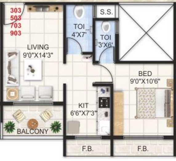 1 BHK 251 Sq. Ft. Apartment in Hari Leela Residency