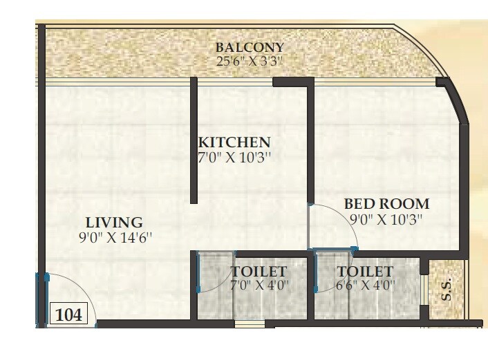 1 BHK 360 Sq. Ft. Apartment