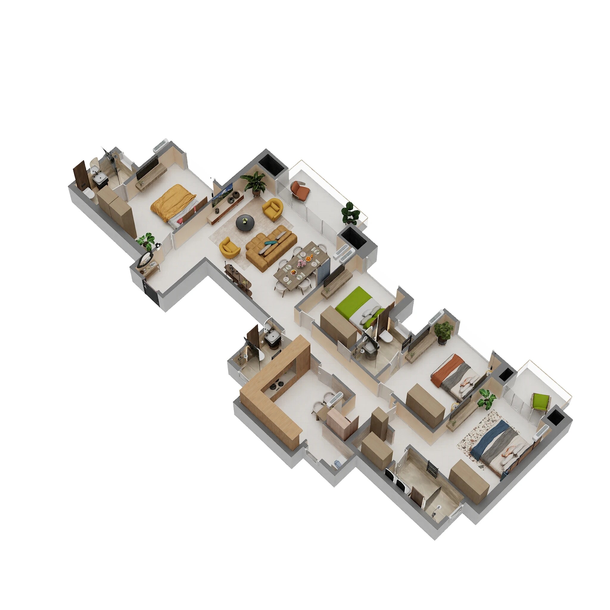 3 BHK 1629 Sq. Ft. Apartment