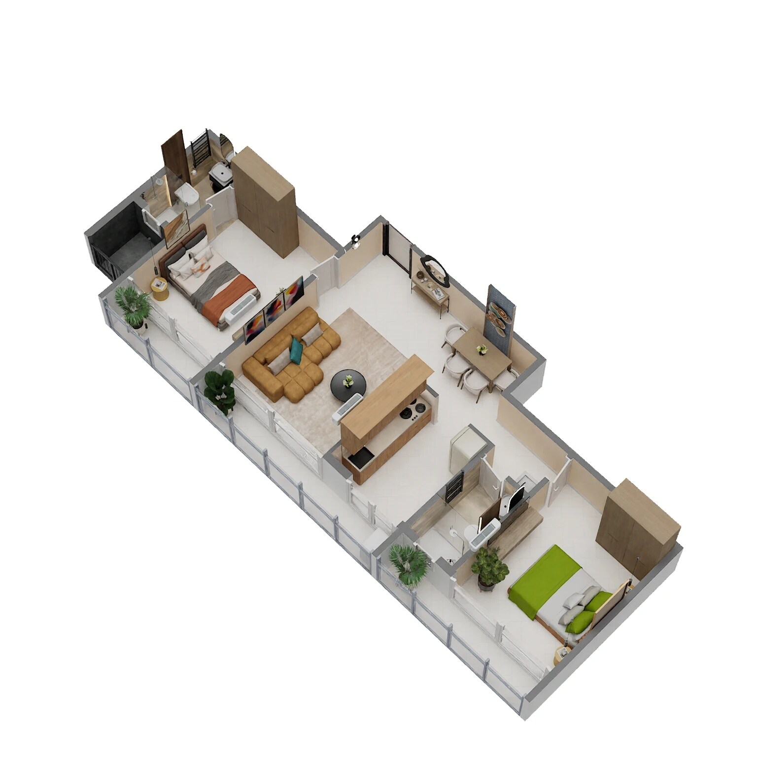 2 BHK 650 Sq. Ft. Apartment