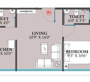 1 BHK 307 Sq. Ft. Apartment in Honest Dream Plaza
